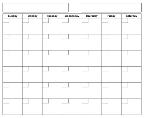 Blank printable calendar