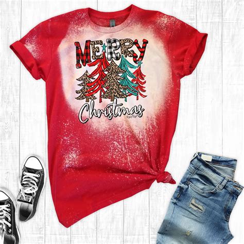 Get festive with our Bleached Christmas Shirts - Shop Now!
