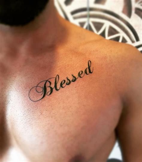 Blessed Tattoo On Chest With Clouds Best Tattoo Ideas