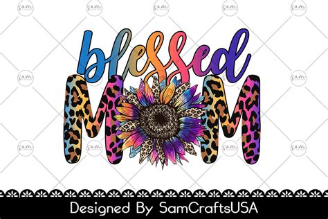 Download Blessed Mom Colorful Leopard for Cricut Machine