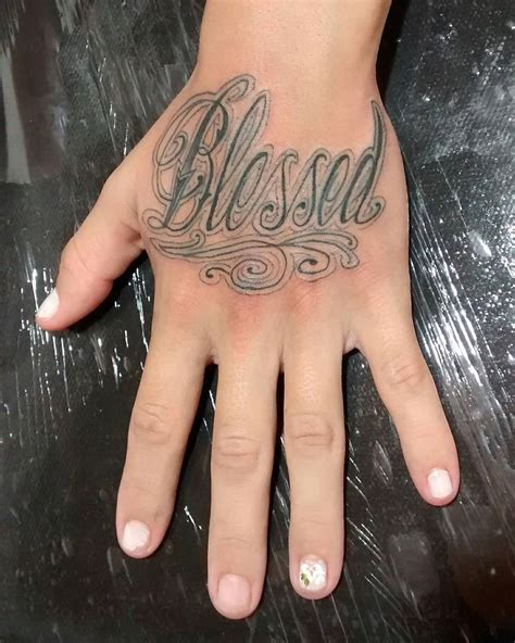 Gangster Blessed Tattoo On Hand Best Tattoo Ideas