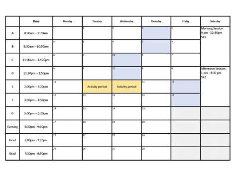 Block Schedule Lesson Plan Template
