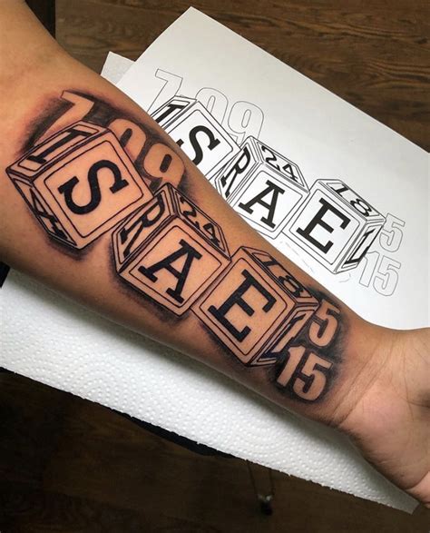 Block Letter Tattoo