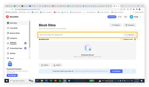 Block Sites Using Browser