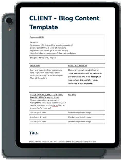 Blog Content Template