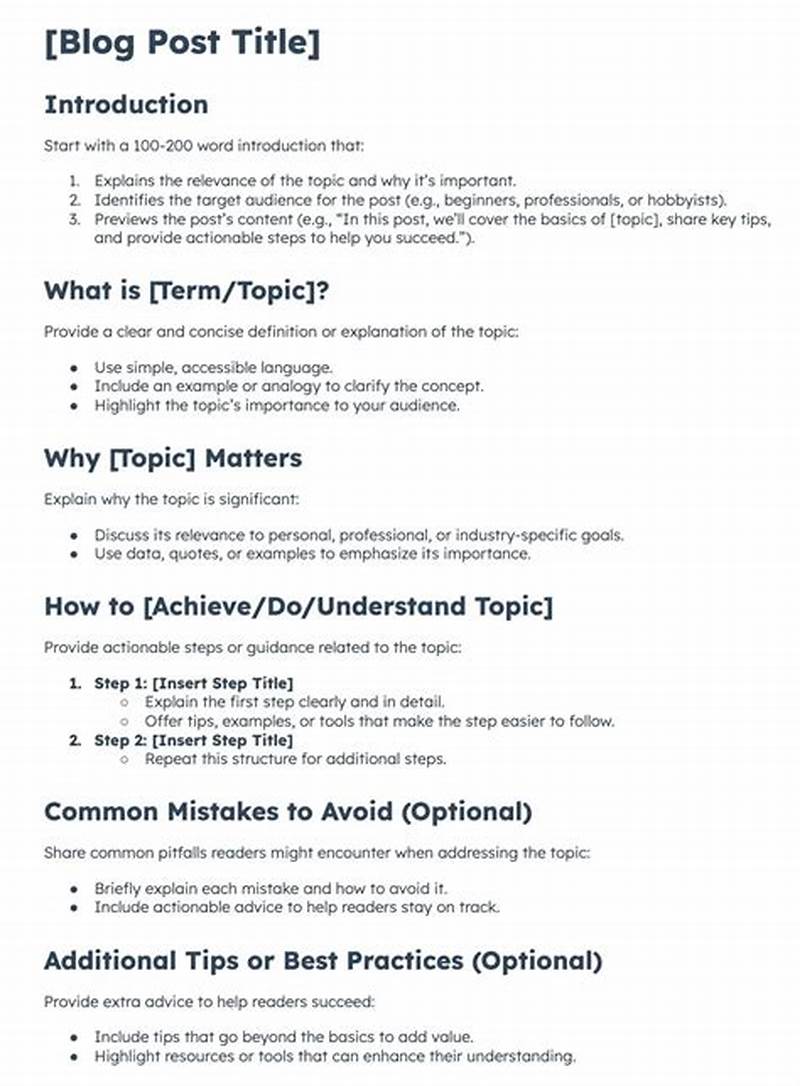 Blog Post Format Template