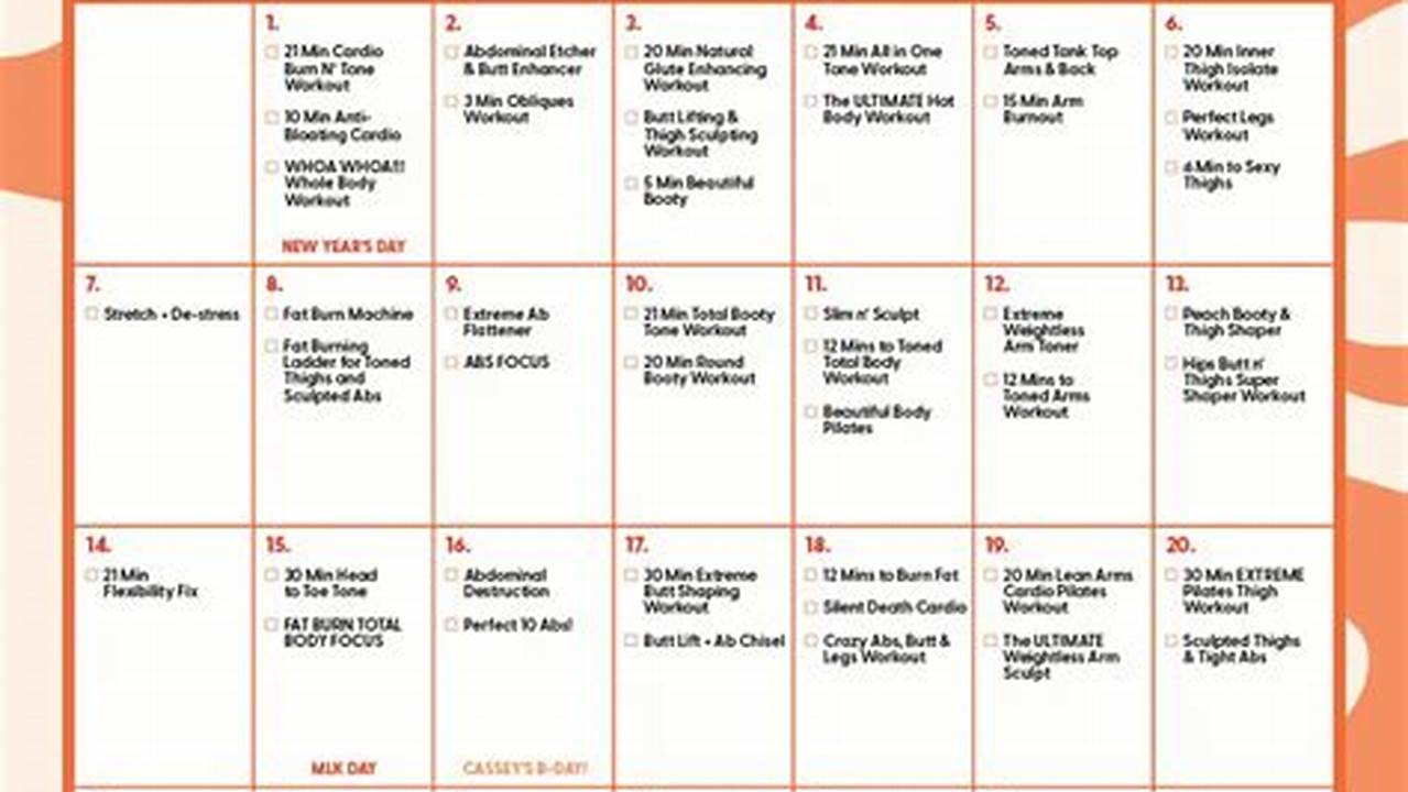 Blogilates January 2024 Calendar Week Number
