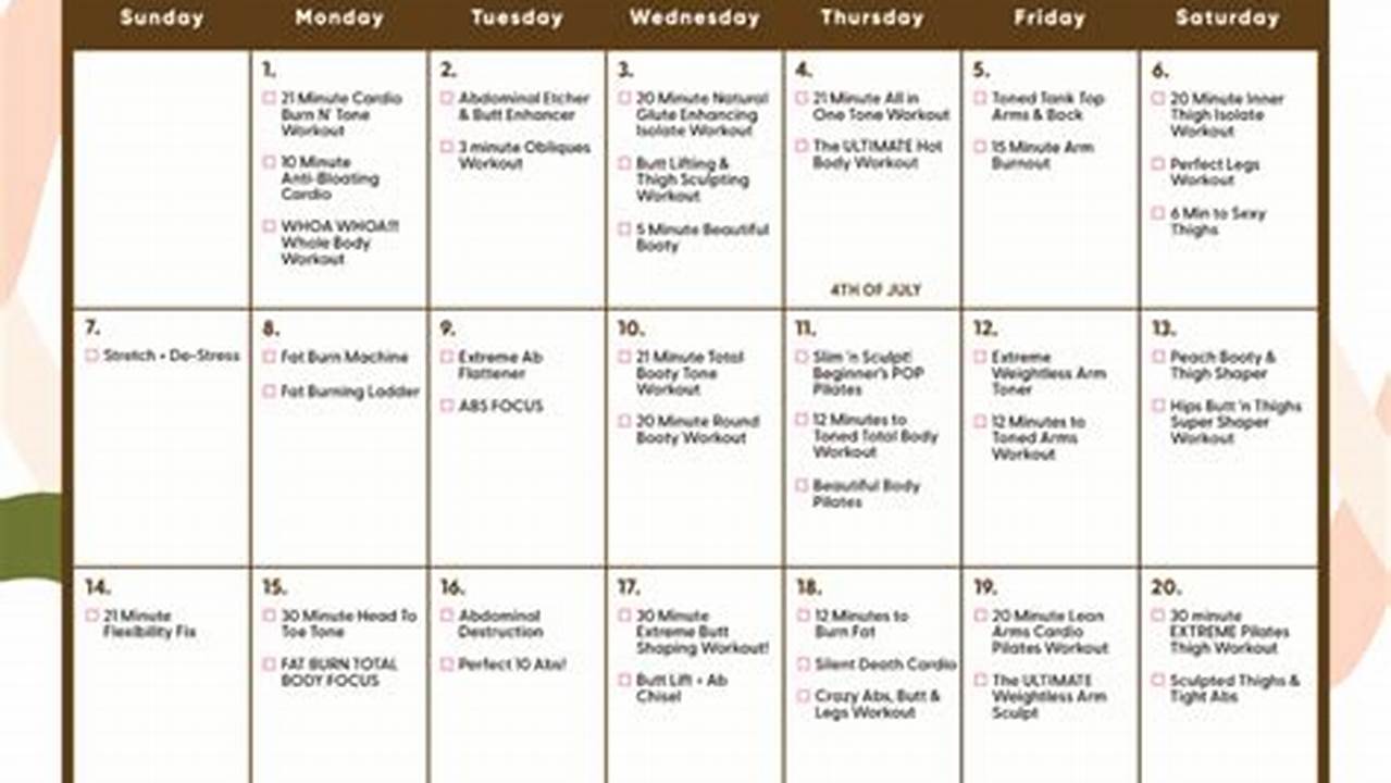 Blogilates July 2024 Calendar Google Chrome