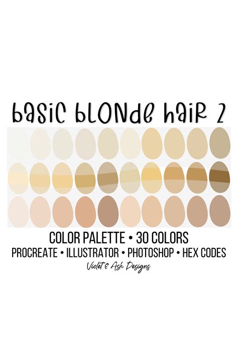 Blonde Hair Color Palette for Procreate