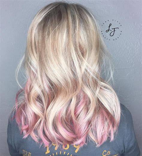 Blonde Hair Pink Tips