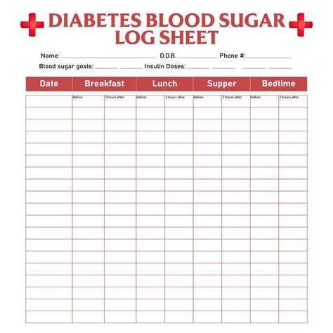 Blood Glucose Log Free Printable