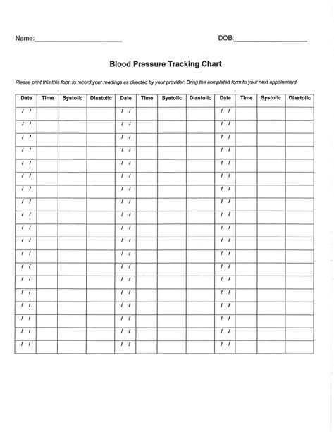 Blood Pressure Charts Printable
