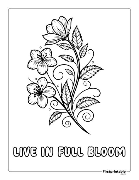 Blooming Flower Coloring Sheets