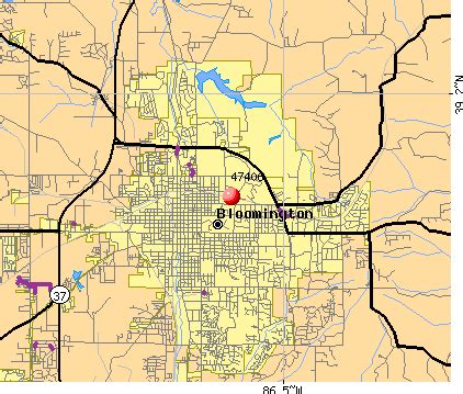 Bloomington Indiana Zip Code Map