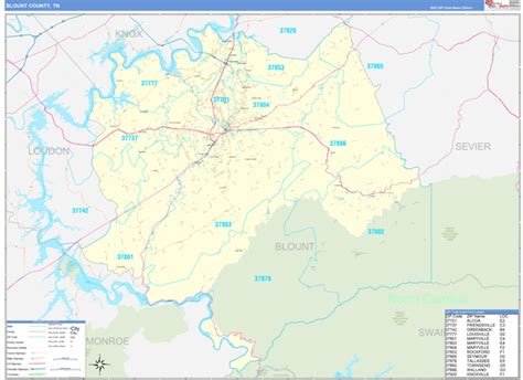 Blount County TN Zip Code Map
