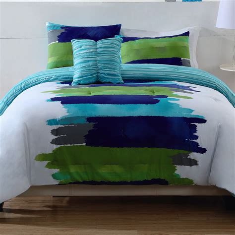 Blue and Green Jaipuri print Cotton Double Bedsheet in