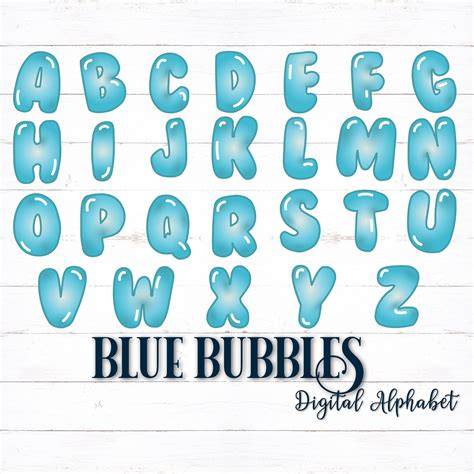 Blue Bubble Letters