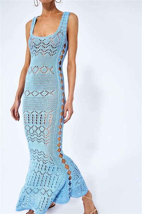 Blue Crochet Dress