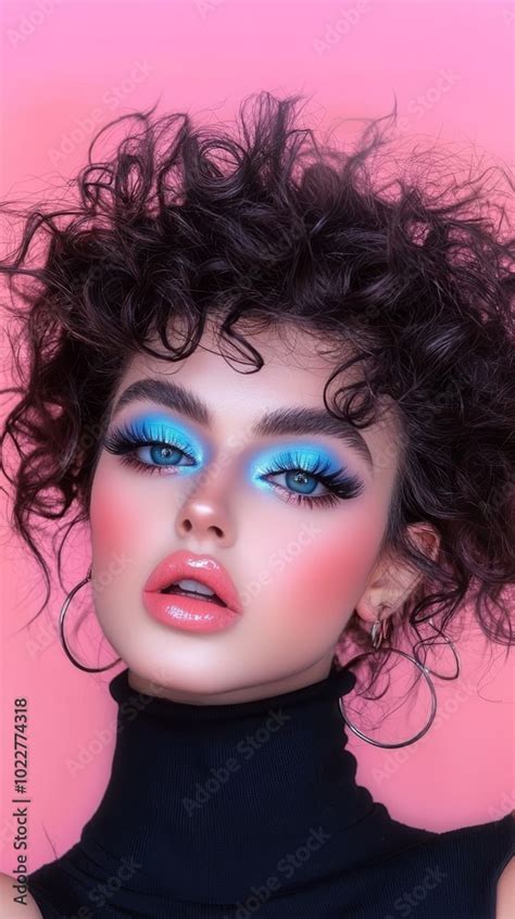 Blue Eyeshadow 80s Look