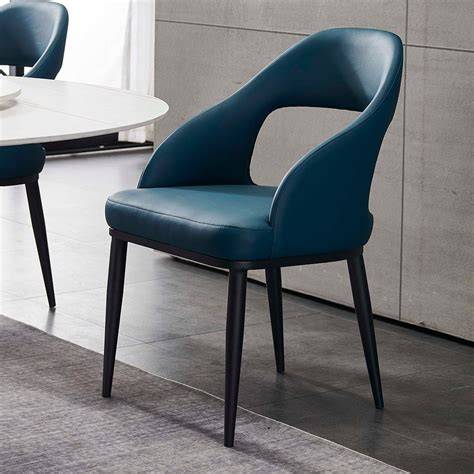 Blue Faux Leather Dining Chair
