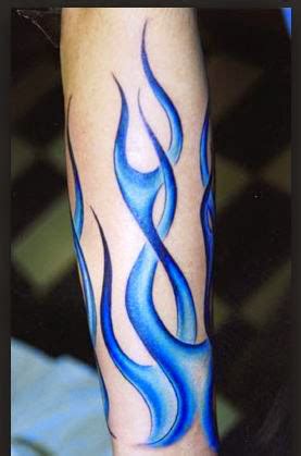 Blue Flame Tattoo