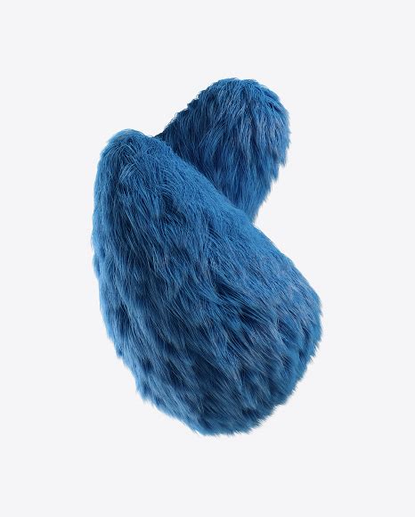 Blue Fur Shape 3D PNG