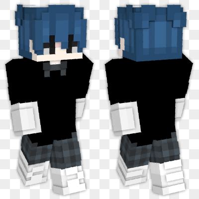 Unleash Your Inner Creativity with the Sleek and Stylish Blue Haired Minecraft Skin