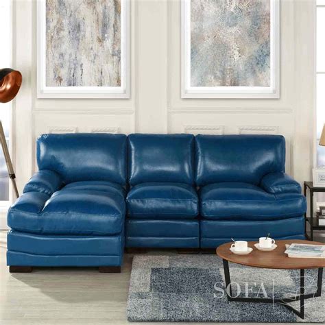 Blue Leather Couch