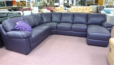 Blue Leather Sectional Sofa