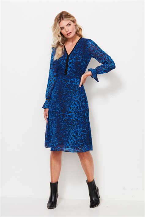 Unleash Your Wild Side with this Blue Leopard Print Dress