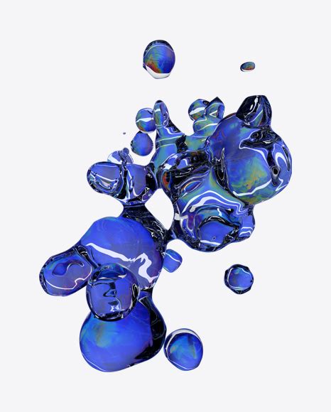 Blue Liquid Abstract Form 3D PNG