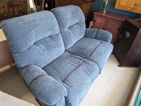 Blue Reclining Loveseat