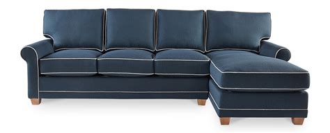 Blue Sofa With White Piping