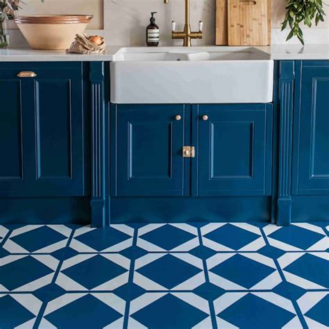 Blue Vinyl Tile Flooring