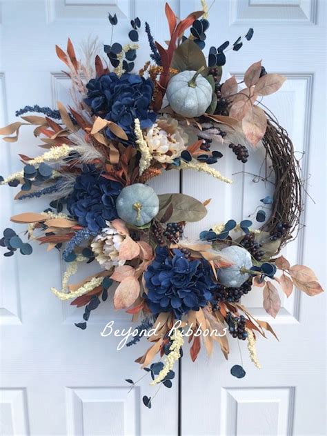 Blue fall wreath
