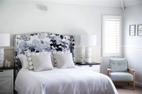 Blue floral pattern headboard
