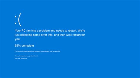 Blue screen of death
