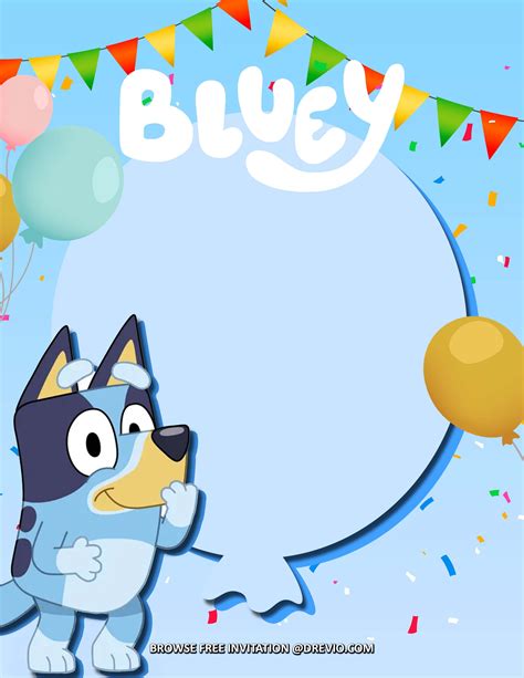 Bluey Party Invitation Template Free