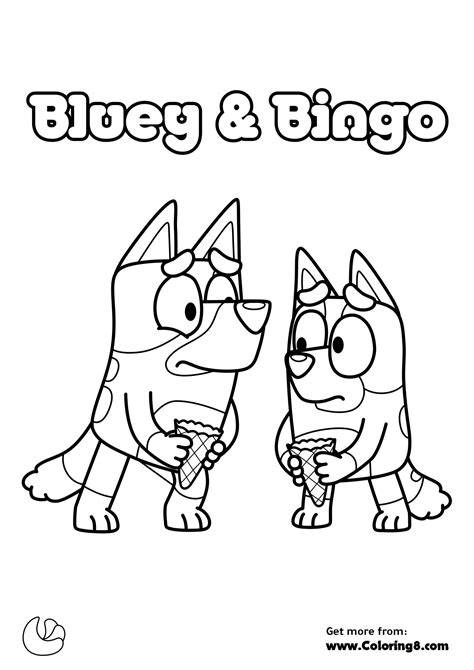 Bluey And Bingo Coloring Page