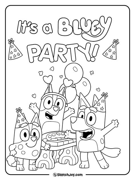 Bluey Birthday Coloring Pages