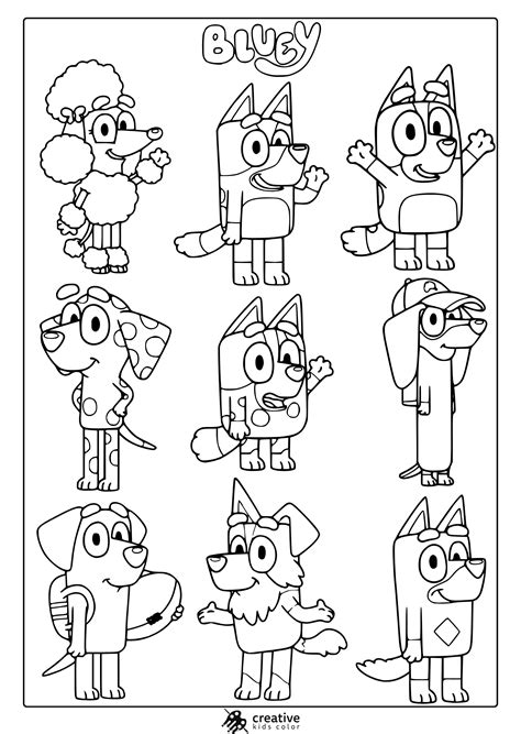 Bluey Characters Coloring Pages