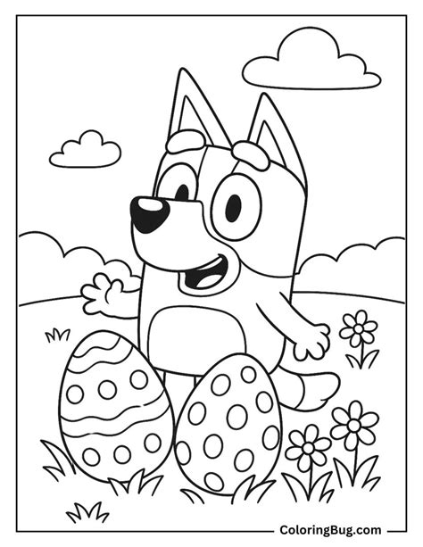 Bluey Easter Coloring Page