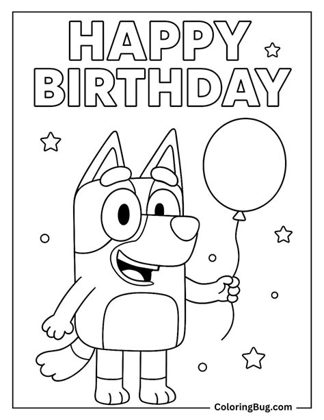 Bluey Happy Birthday Coloring Pages
