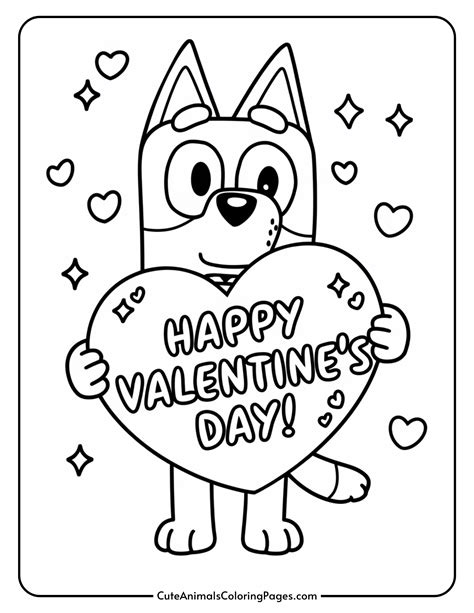 Bluey Valentines Coloring Pages