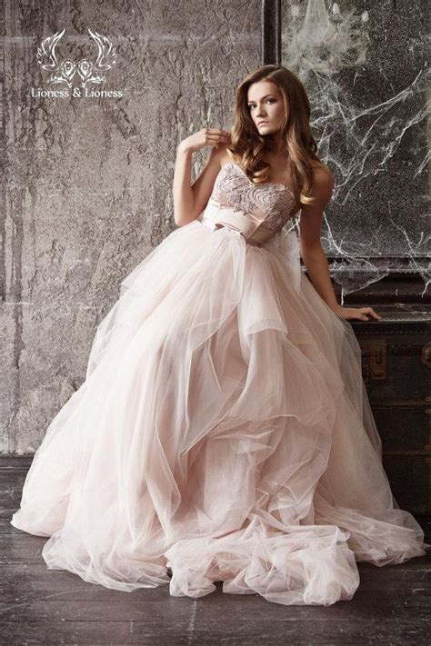 Blush Wedding Dress Long Sleeve