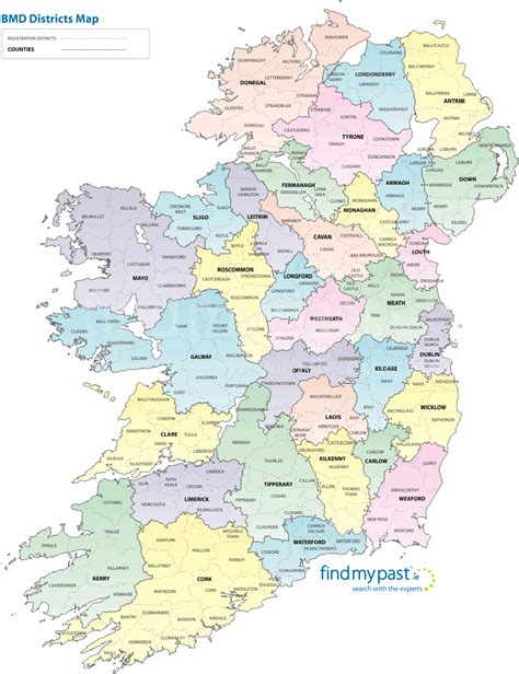 Northern Ireland Counties and Local Government Districts Vector Map