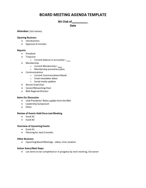 Board Meeting Agenda Template 7 Free Templates in PDF, Word, Excel