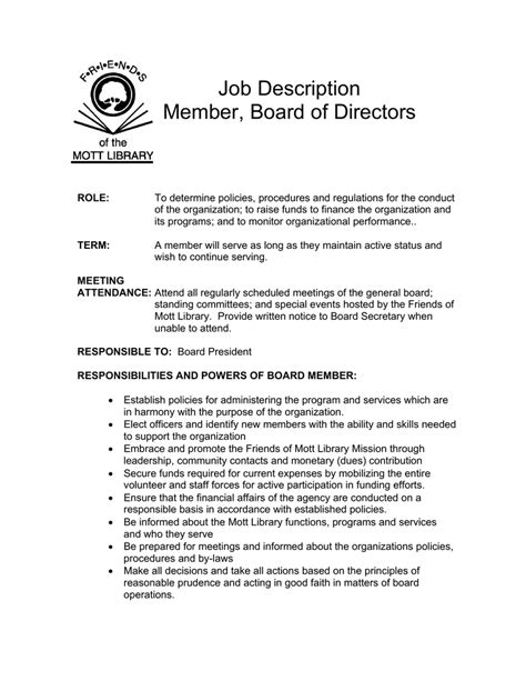 Board Of Director Titles & Job Descriptions