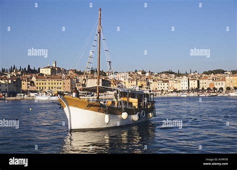 Boat approaching Rovinj