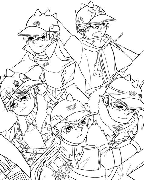 Boboiboy Solar Colouring Pages